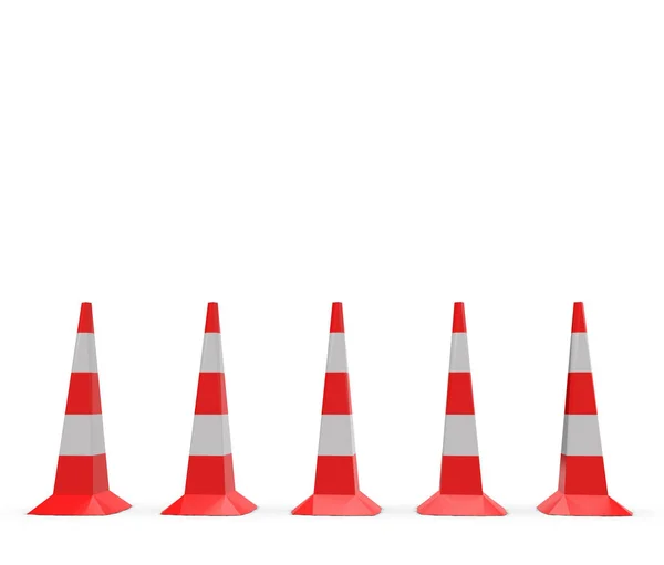 Traffic Cone Set Rendering — Stockfoto