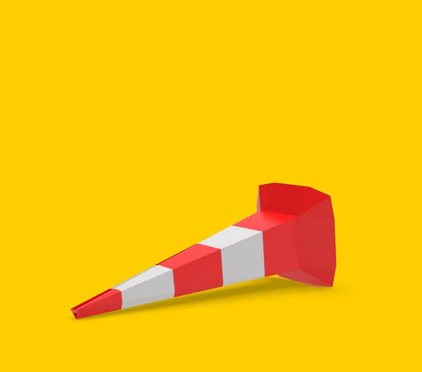 Traffic Cone Barrier Sign Yellow Screen Rendering — Stock Photo, Image