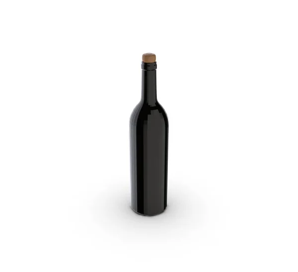 Wine Bottle White Background Rendering — 스톡 사진