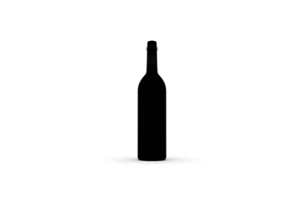 Wine Bottle White Background Rendering — 스톡 사진