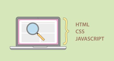 bir Web sitesi deconstruct öğe yapısını html css javascript programlama dili vektör çizim ile