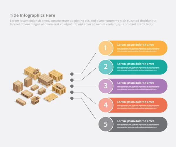 Karton Nakliye Infographic Veri Şablonu Afiş Bilgi Istatistik Vektör Çizim — Stok Vektör