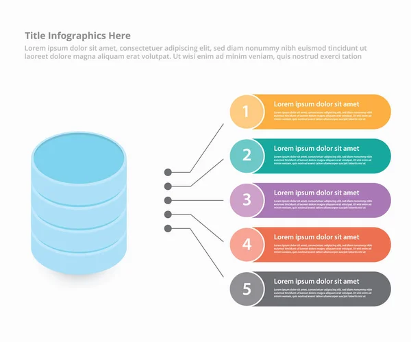 Datenbank Rechenzentrum Mit Isometrischem Stil Infografik Vorlage Banner Website Oder — Stockvektor