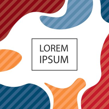 Banner şablon reklam sıvı şekli ve kare minimalist şekil - vektör çizim ile