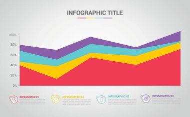 alan grafiği Infographic ile modern stil ve renk 4 adım süreci ile-vektör