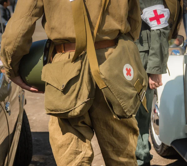 Old army uniform, medic, red cross clothes and equipment