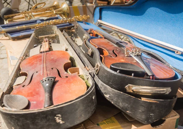 Old Violin Instrumen Market — Stock Photo, Image