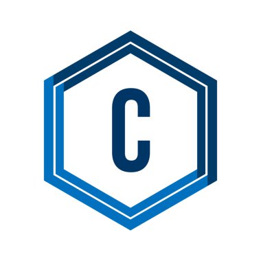 İlk harfi C Logo şablonu vektör tasarımı