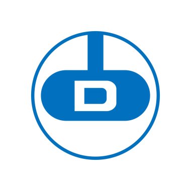 İlk harf D Logo şablonu vektör tasarımı