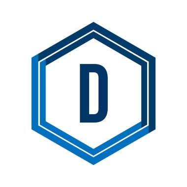 İlk harf D Logo şablonu vektör tasarımı