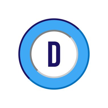 İlk harf D Logo şablonu vektör tasarımı