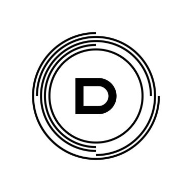 İlk harf D Logo şablonu vektör tasarımı