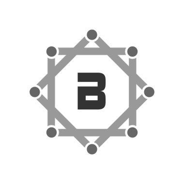 İlk Harf Logo B Şablon vektör tasarımı