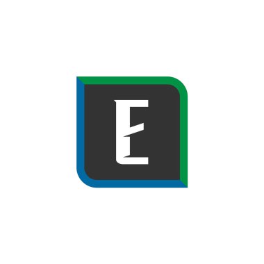 İlk Harf Logo E Şablon Vektör Tasarımı