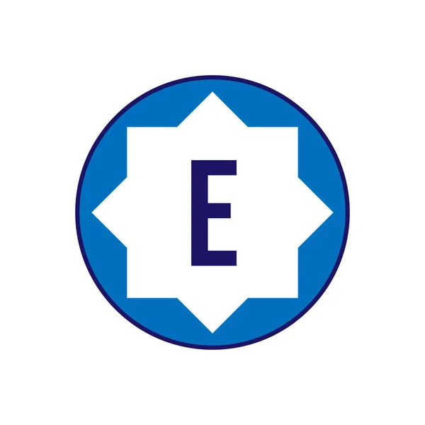 Carta Inicial Logo E Plantilla Diseño de Vectores — Vector de stock
