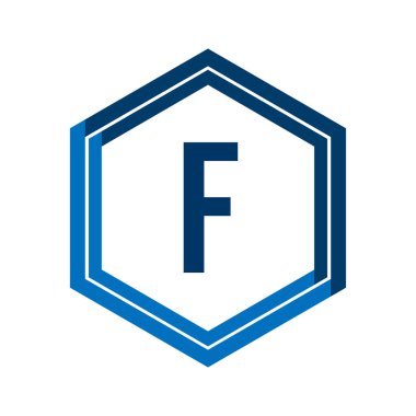 İlk Harf Logo F Şablon vektör tasarımı