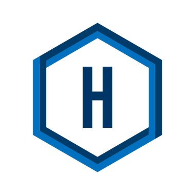 İlk Harf Logosu H Şablon Vektör Tasarımı