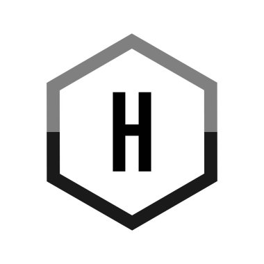İlk Harf Logosu H Şablon Vektör Tasarımı