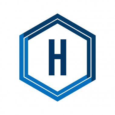 İlk Harf Logosu H Şablon Vektör Tasarımı