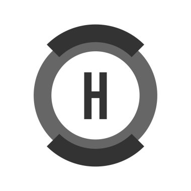 İlk Harf Logosu H Şablon Vektör Tasarımı