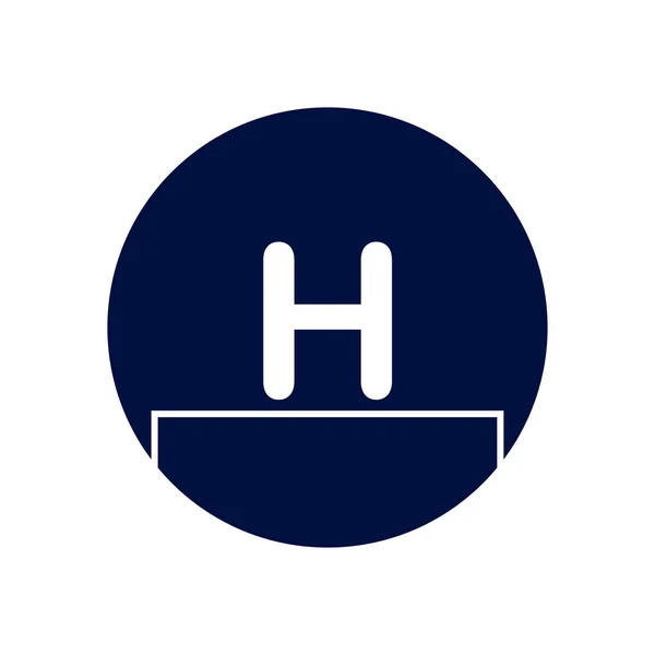 İlk Harf Logosu H Şablon Vektör Tasarımı — Stok Vektör