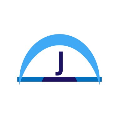 İlk Harf Logosu J Şablon Vektör Tasarımı