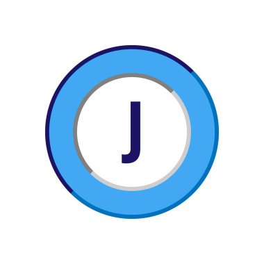 İlk Harf Logosu J Şablon Vektör Tasarımı