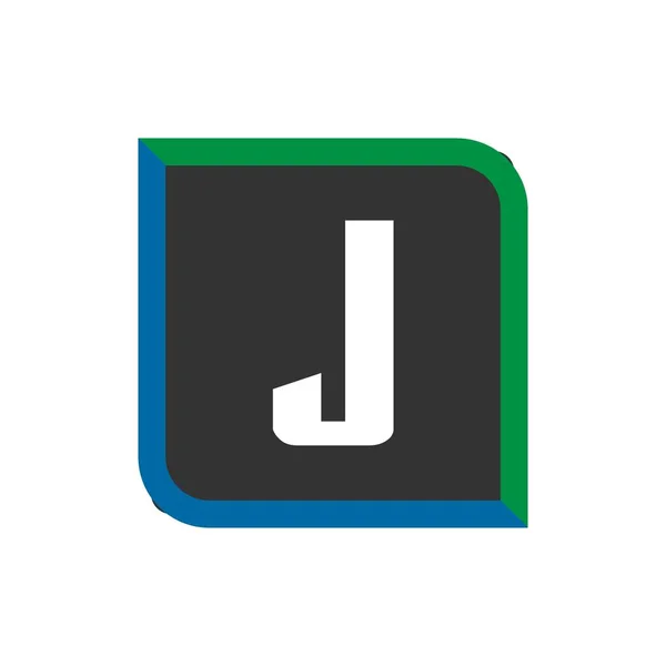 Úvodní písmeno logo J - návrh vektoru šablony — Stockový vektor