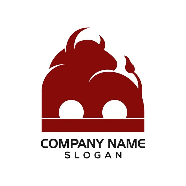 Combinaison Taureau Lettre Pour Logo Modèle Icône — Image vectorielle