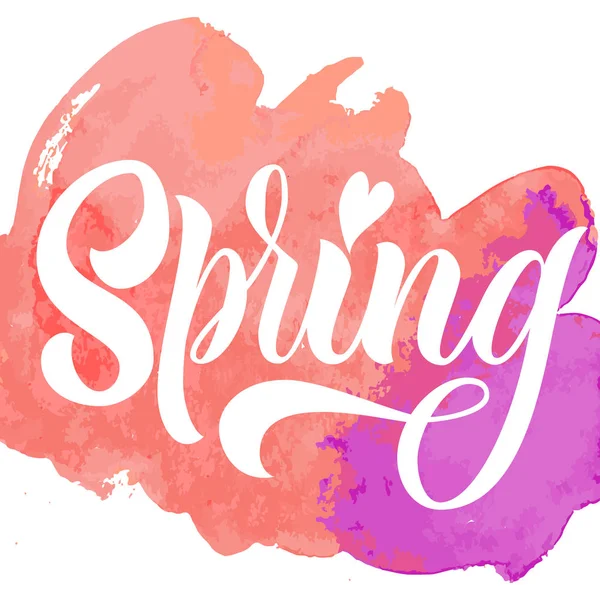 Frühling Schöne Grußkarte Glückwünsche Schriftzüge Und Kalligrafie — Stockvektor