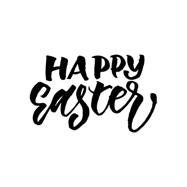 Felicitare Paște Fericită Trasă Mână Drăguță Happy Easter Litere Stil — Vector de stoc