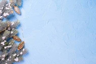 köknar ağaç dalları ve Noel süsleri şenlikli kış tatil kompozisyonu