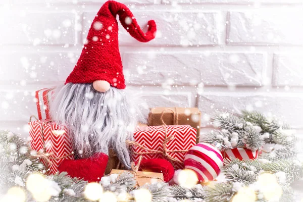 Close Van Mooie Decoraties Voor Feestelijke Kerst Nieuwjaar — Stockfoto