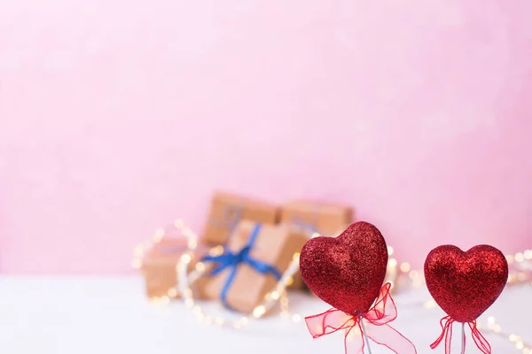 Valentine Day Background Decorative Hearts — Stok fotoğraf