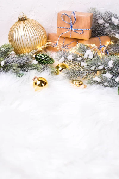 Close Van Mooie Decoraties Voor Feestelijke Kerst Nieuwjaar — Stockfoto