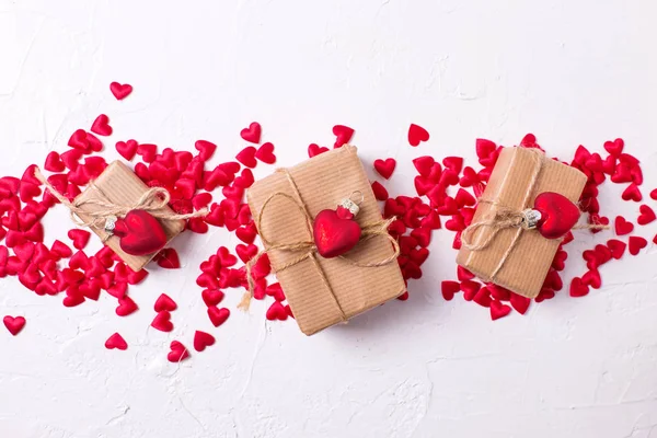 Wrapped boxes with  presents — Stock Photo, Image