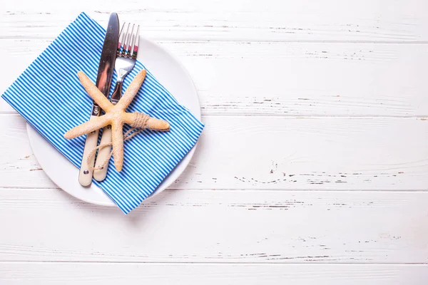 Marine theme table setting. — Stock Photo, Image