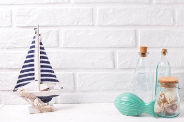 Yaz tatili konsepti. Yaz iç dekorasyonu.