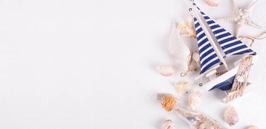 Deniz tema süslemeleri Düz döşeme afiş 