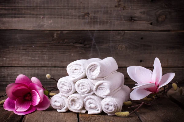 Spa setting. Towels for spa. — Stock Photo, Image