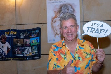 Nurnberg, Almanya - 22nd Eylül 2018: Tim Rose (* 1956, aktör ve kuklacı - Skekshod koyu kristal, Amiral Gial (bunun bir tuzak olduğunu!) Ackbar'a Star Wars) Noris kuvvet Con 5