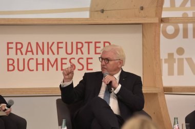 Frankfurt Am Main, Almanya - 10 Ekim 2018: Frank-Walter Steinmeier 70, Frankfurt Kitap Fuarı / Buchmesse Frankfurt