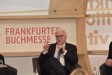 Frankfurt Am Main, Almanya - 10 Ekim 2018: Frank-Walter Steinmeier 70, Frankfurt Kitap Fuarı / Buchmesse Frankfurt