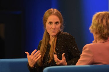 FRANKFURT AM MAIN, Germany - October 10 2018: Verena Rossbacher at 70th Frankfurt Book Fair / Buchmesse Frankfurt