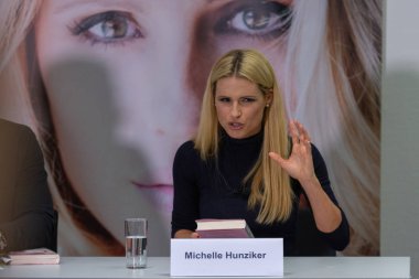 Frankfurt Am Main, Almanya - 11 Ekim 2018: Michelle Hunziker 70, Frankfurt Kitap Fuarı / Buchmesse Frankfurt