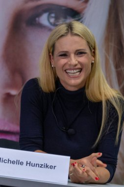 Frankfurt Am Main, Almanya - 11 Ekim 2018: Michelle Hunziker 70, Frankfurt Kitap Fuarı / Buchmesse Frankfurt