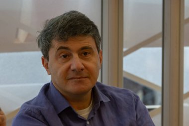 FRANKFURT AM MAIN, Germany - October 11 2018: Dato Turashvili at 70th Frankfurt Book Fair / Buchmesse Frankfurt