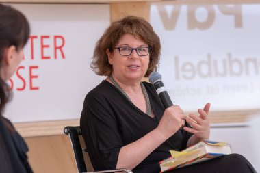 Frankfurt Am Main, Almanya - 12 Ekim 2018: Meg Wolitzer 70, Frankfurt Kitap Fuarı / Buchmesse Frankfurt