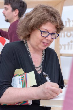 Frankfurt Am Main, Almanya - 12 Ekim 2018: Meg Wolitzer 70, Frankfurt Kitap Fuarı / Buchmesse Frankfurt