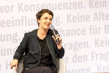 FRANKFURT AM MAIN, Germany - October 12 2018: Katharina Adler at 70th Frankfurt Book Fair / Buchmesse Frankfurt